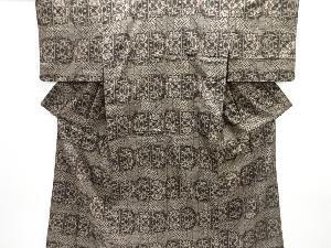 大特価品 色紙に草花模様織り出し本場泥大島紬着物(5マルキ)